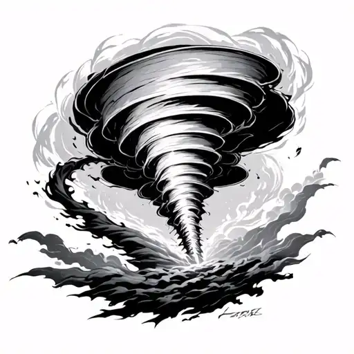 Tornado tattoo design idea