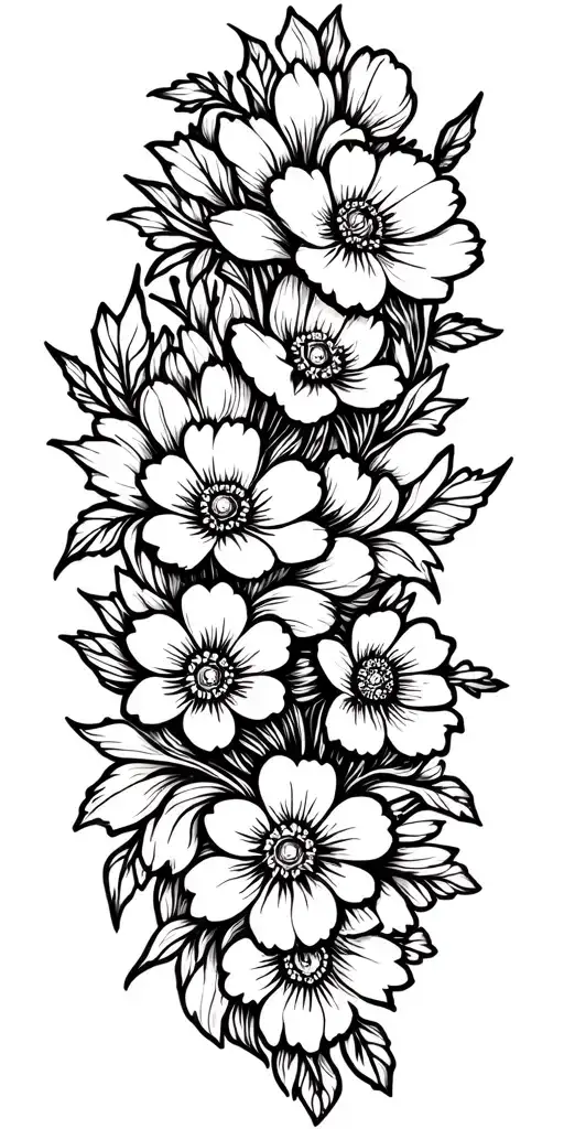 flowers tattoo design idea