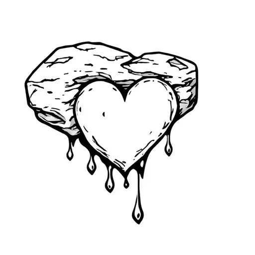 Tatoo: a stone with a heart that melts in it. For symbolis tattoo design idea