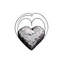 Tatoo: a stone with a heart that melts in it. For symbolis tattoo design idea