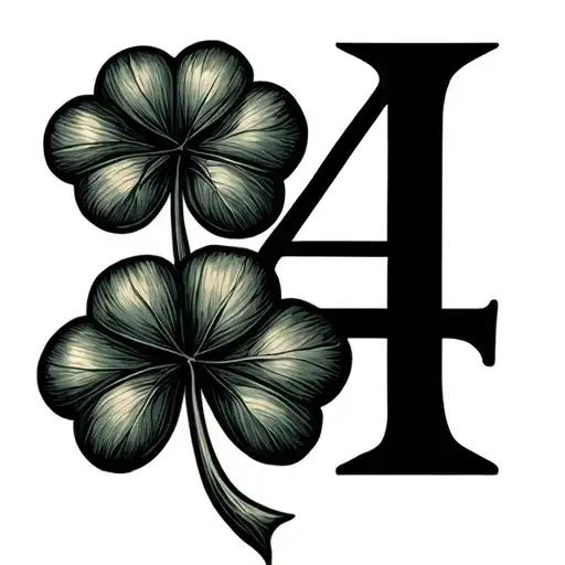 the roman numeral for the number 4 leaf clover tattoo design idea