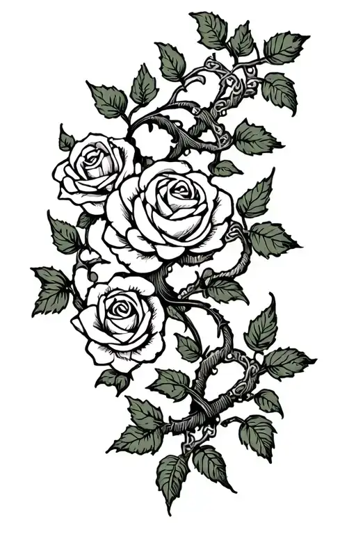 Intricate intertwined Vine with tiny celtic roses Wrap around arm tattoo design idea