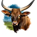 Texas longhorn realistic tattoo tattoo design idea