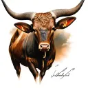 Texas longhorn realistic tattoo tattoo design idea