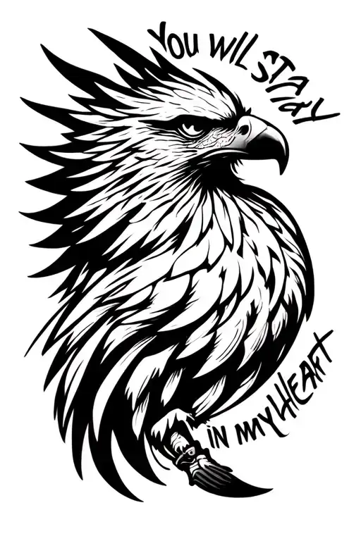 "You will stay in my heart" Filipino Warrior Eagle tattoo design idea