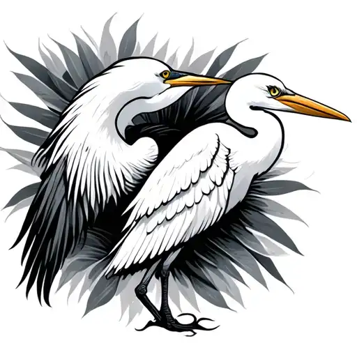 Egret tattoo design idea