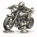 Texas welder creating a motorcycle tattoo design idea