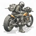 Texas welder creating a motorcycle tattoo design idea