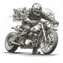 Texas welder creating a motorcycle tattoo design idea