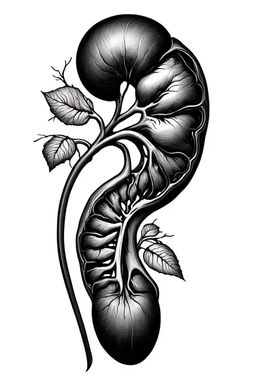 kidney tattoo design idea