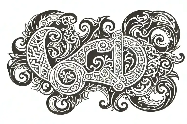 number 1992 in black and white style in the outline of the letters, draw Tatar patterns  tattoo design idea
