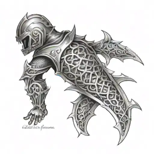 broken chainmail armour tattoo design idea