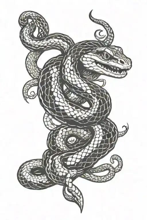 moldova traditional snake police tattoo design idea