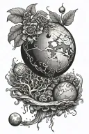 venus planet and soil element tattoo design idea