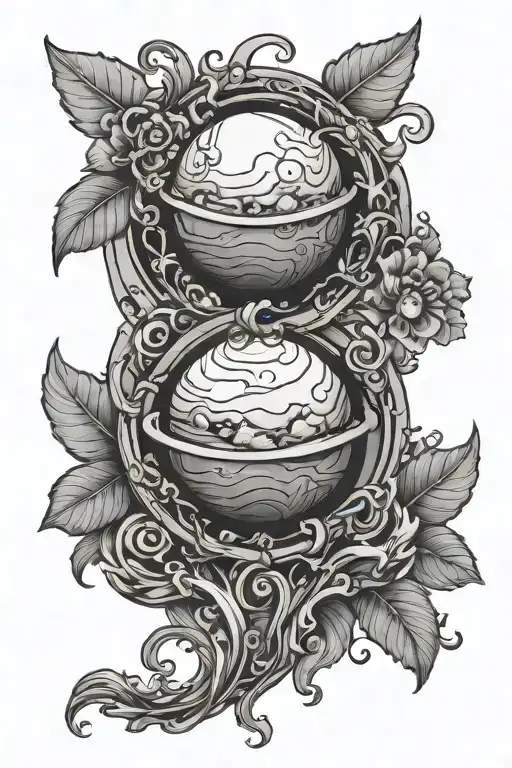 venus planet and soil element tattoo design idea