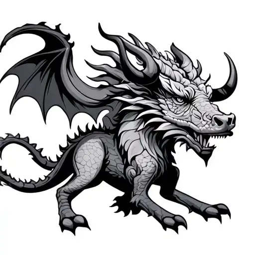 dragon bull taurus zodiac sign tattoo design idea