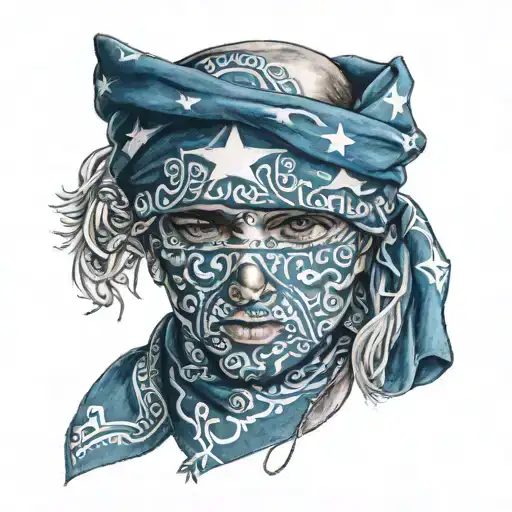 blue bandana tattoo design idea