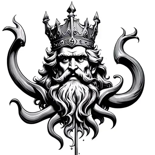 King Neptune tattoo design idea