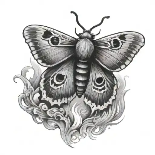 moth to the flame burns tattoo design idea