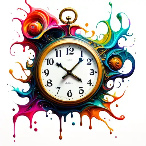 abstract dali melting clock tattoo design idea