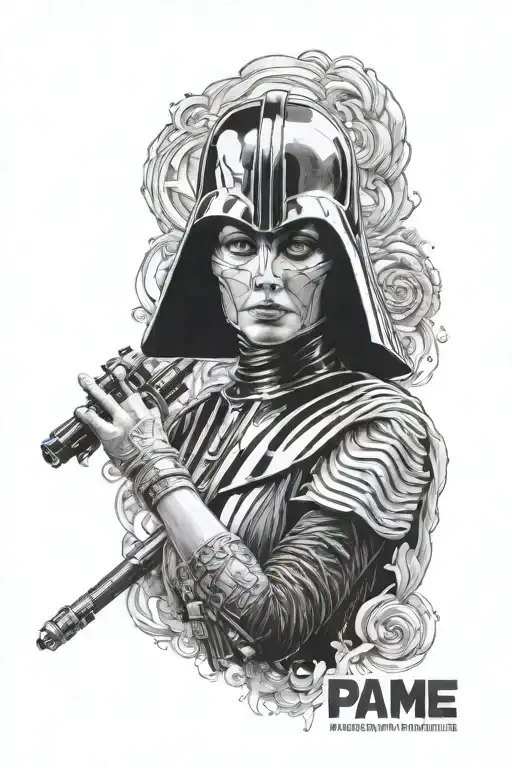 Padme Darth Vader tattoo design idea