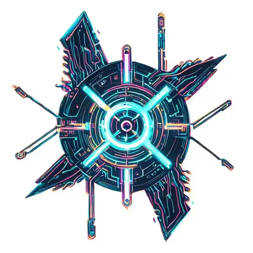 cyber sigilism tattoo design idea