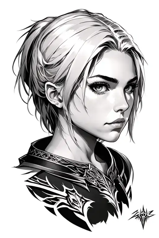 Titan Annie Leonhart from anime tattoo design idea