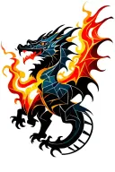 welsh dragon breathing fire tattoo design idea