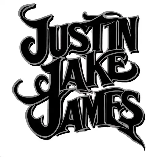 "Justin Jake James" names written across tattoo design idea