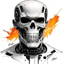 terminator style bio mechanical tattoo design idea