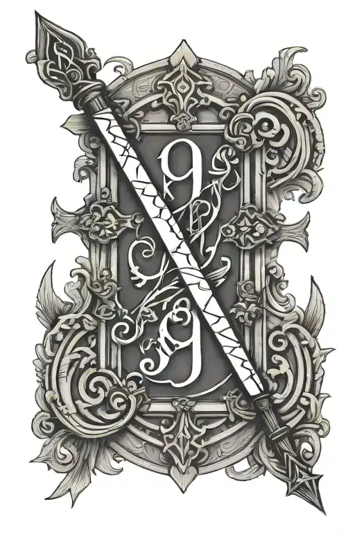 roman numeral 1987 tattoo design idea