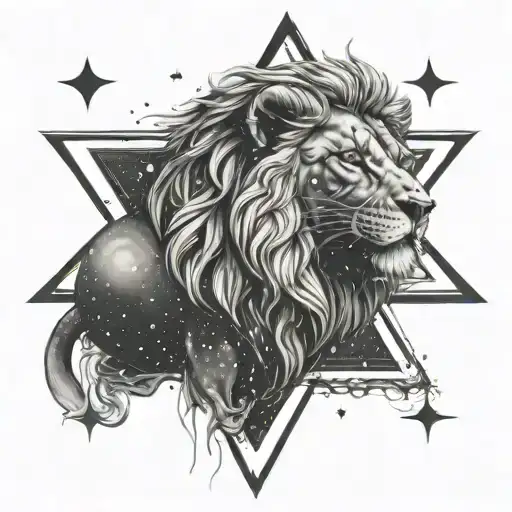 Leo star constellation tattoo design idea