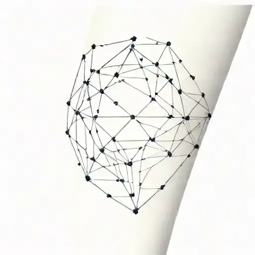 web on the elbow made of microchips tattoo design idea