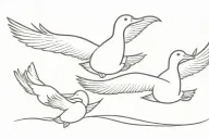 2 ducks flying tattoo design idea