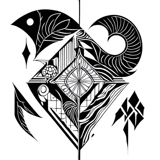 Sagittarius, Pisces and Taurus tattoo design idea