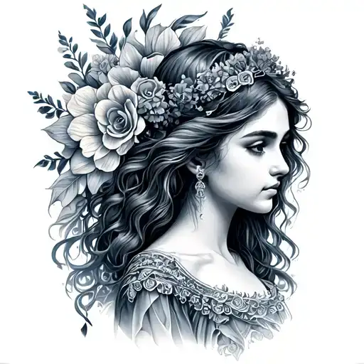 Virgo maiden tattoo design idea