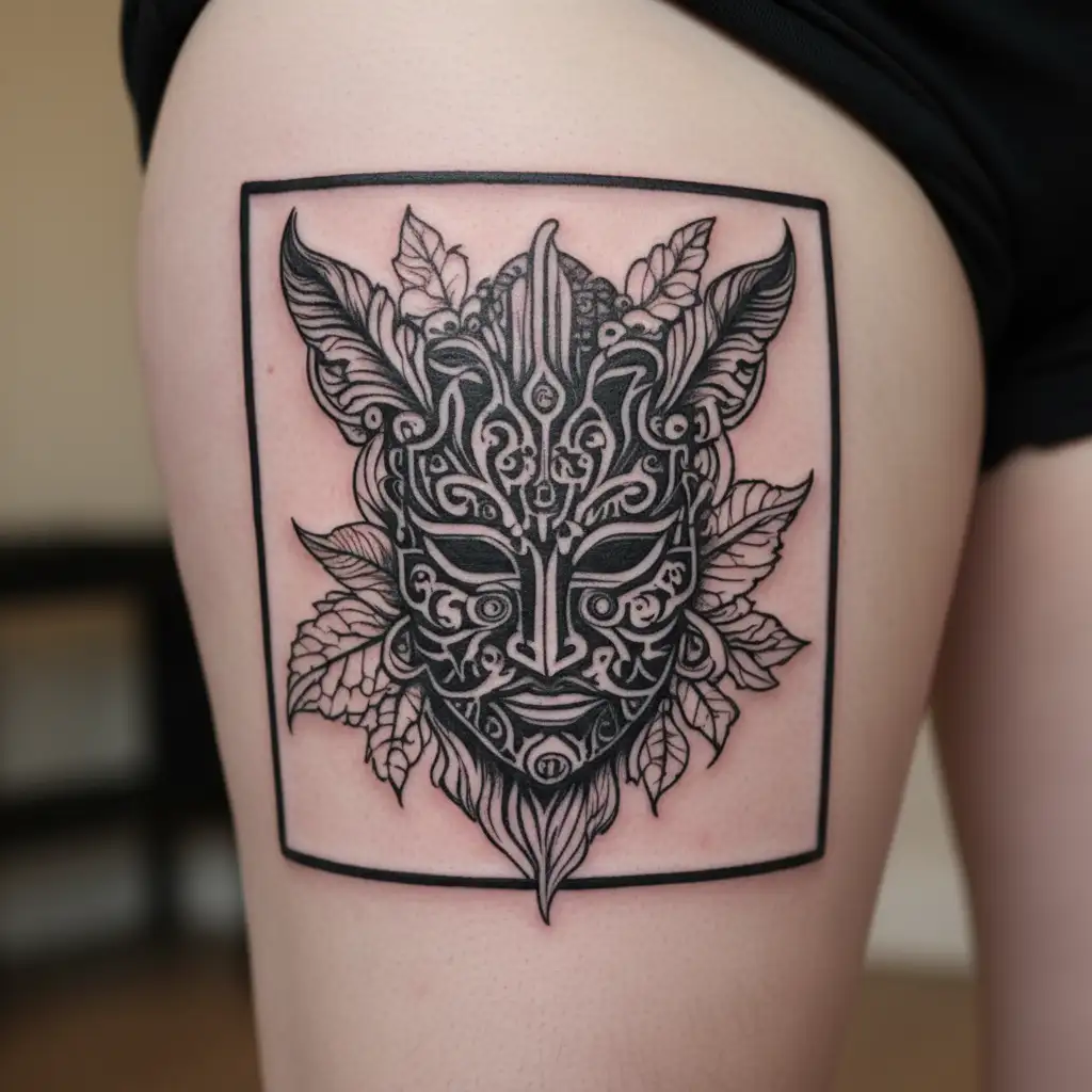 traditional romanian mask tattoo design tattoo design idea