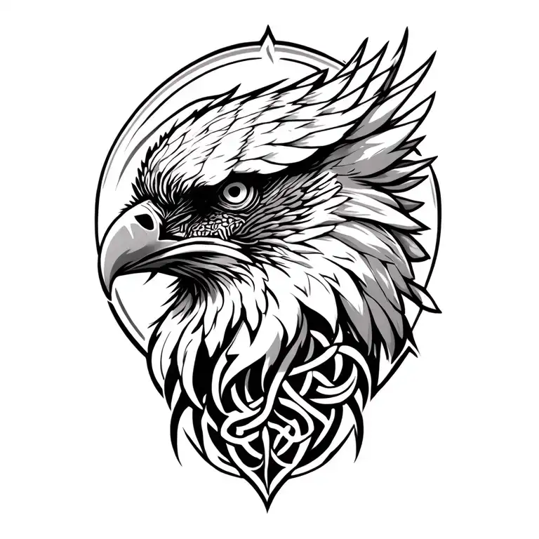 celtic hawk tattoo design idea
