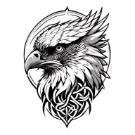 celtic hawk tattoo design idea