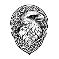 celtic hawk tattoo design idea