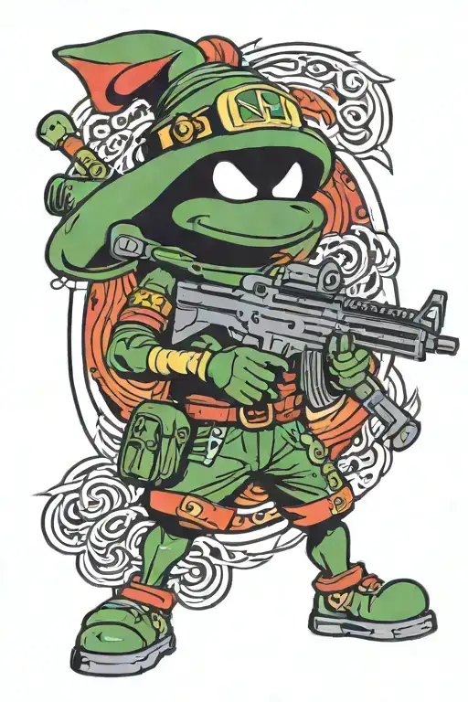 Marvin the Martian holding an AR 15 tattoo design idea