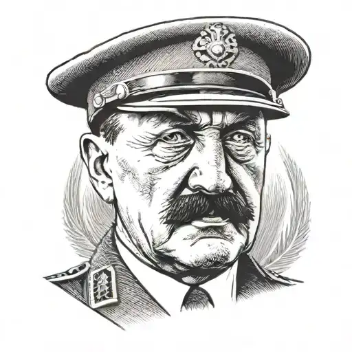 Hitler with a short mustache  tattoo design idea