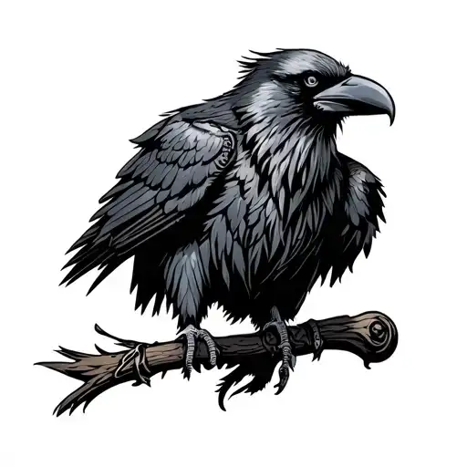 Viking Crow tattoo design idea