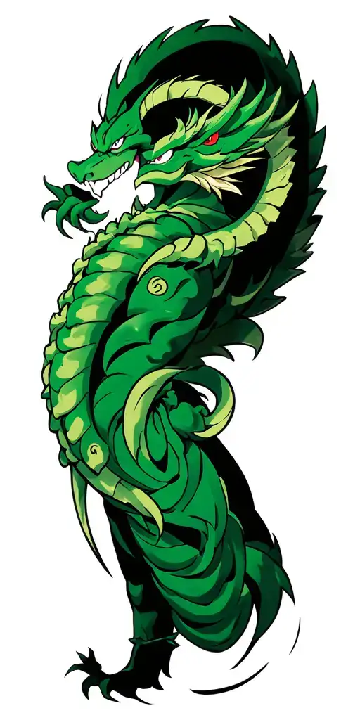 green dragon ball z tattoo design idea