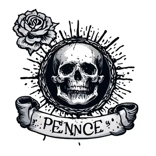 penance paid stamp like void stamp tattoo design idea