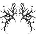 Smooth, branching lines like soft energy veins. Organic and calm, no shading, natural anatomical flow. tattoo design idea