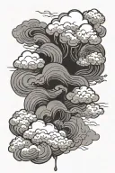  Clouds: The clouds can be designed in a traditional Japanese kumo style—soft, billowing, and slightly swirling. These c tattoo design idea
