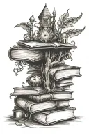 fantasy books tattoo design idea