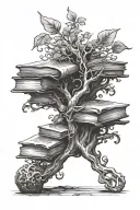 fantasy books tattoo design idea