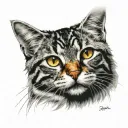 striped cat tattoo design idea